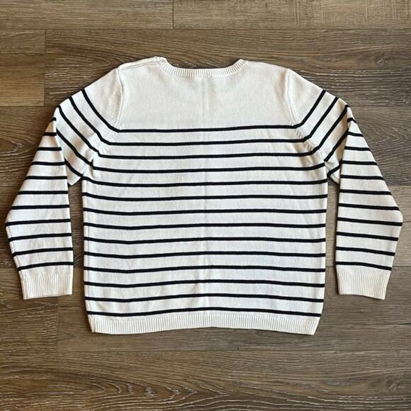 Talbots Christmas Tree Sweater Holiday Striped Women's Size XL P Wool Blend - Picture 4 of 7